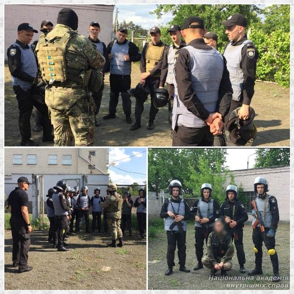 Курсанти ННІ №3 відпрацювали дії при проведенні поліцейських операцій на базі полку «Київ» (фото, відео)